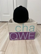 Charles Owen Hampton Black Velvet Riding Helmet Equestrian Size 6 7/8