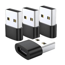 4 PACK USB to USB C Adapter Type-C Female to A Male OTG Converter Car Charger