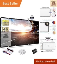 Compact 120-Inch Projector Screen - Perfect for Movies & Presentations Anytime