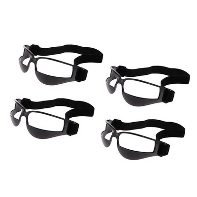4 Stück Anti-Down-Basketball Dribbeln Dribbling Glassses Trainingshilfe Schwarz