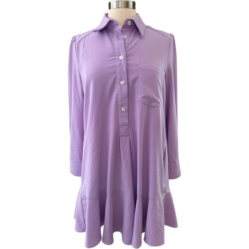 Tuckernuck Dress Womens Medium Lavender Crepe Callahan Shirt Dress - Picture 2 of 20