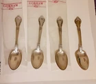 Set Of 4 Gorham Sterling Silver 5 7/8 Tea Spoons Chantilly Pattern 1960's