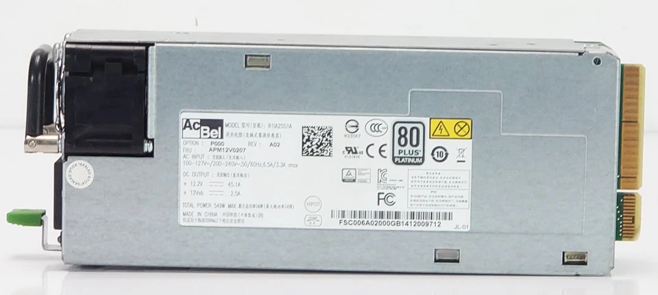 AcBel 549W PSU Server Netzteil R1IA2551A Redundant Power Supply APM12V0207