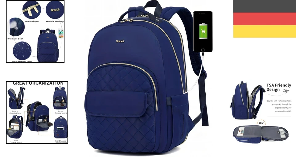 Rucksack Damen 15,6 Zoll Studenten Schulrucksack uni Arbeit Office - Bild 2 von 4