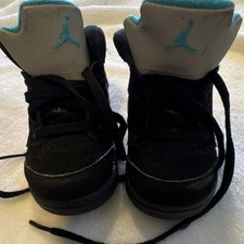 Jordan Air Jordan Boys Black Teal Gray Ankle Sneakers Lace Up Jumpman Logo