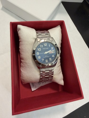 #ad #ad Pulsar PXN149 Quartz Men#x27;s Blue Dial Stainless Steel Band Watch $55.00