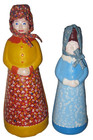 Mrs. Butterworth Vintage Folk Art Painted Glass Syrup Bottle LOT OF 2 - Estate S — photo 1