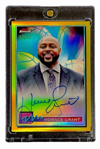 Horace Grant 2021 Topps Finest Basketball On Card Auto Gold Refractor /50 #FA-HG