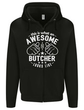 This Is What an Awesome Butcher Looks Like Mens Zip Up Hoodie
