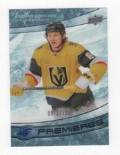 2022-2023 UPPER DECK ICE HOCKEY ICE PREMIERES 973/1299 KAEDAN KORCZAK KNIGHTS
