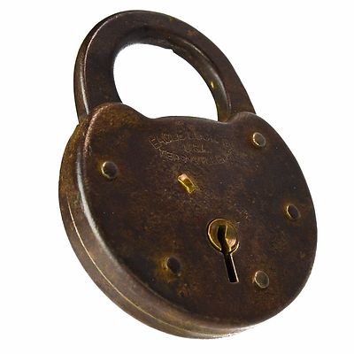 EAGLE Lock Company Padlock Lever Old Vintage Antique Cast Lock (no key)