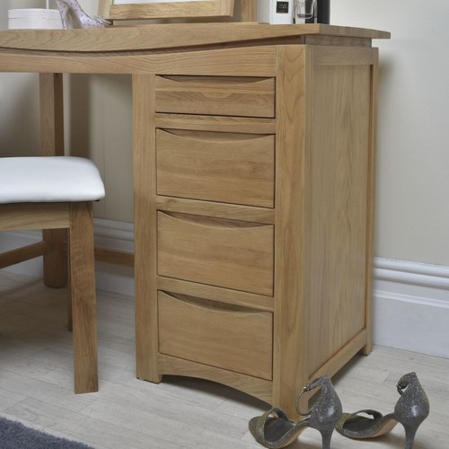 Dressing Table Solid Oak, 3 Drawers - Bedroom Furniture - Crescent Oak - Picture 2 of 6