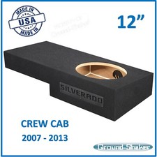 Fits Chevy Silverado Crew-Cab 2007-2013 12" Single Sub Box Subwoofer Enclosure