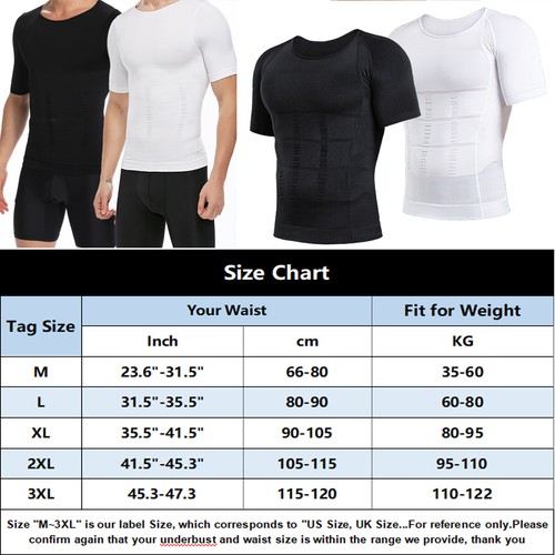 Paquete de 3 camisetas modeladoras corporales para hombres chaleco adelgazante compresión ropa interior camiseta sin mangas EE. UU. - Imagen 33 de 34