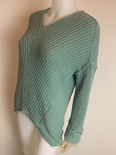 SALE Women's Caslon Mint Green Rib Knit V-Neck Sweater, Size XS, Pre-Owned - Picture 3 of 7