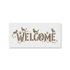 Welcome Dog Sign Stencil - Durable  Reusable Mylar Stencils