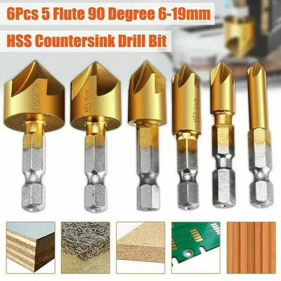 Chamfer Countersink Deburring Power Tool Drill Bit Set Metal Tool Kit