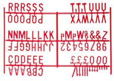 540 Peg Board letters Number Characters 19mm Restaurant Cafe Black Board Red