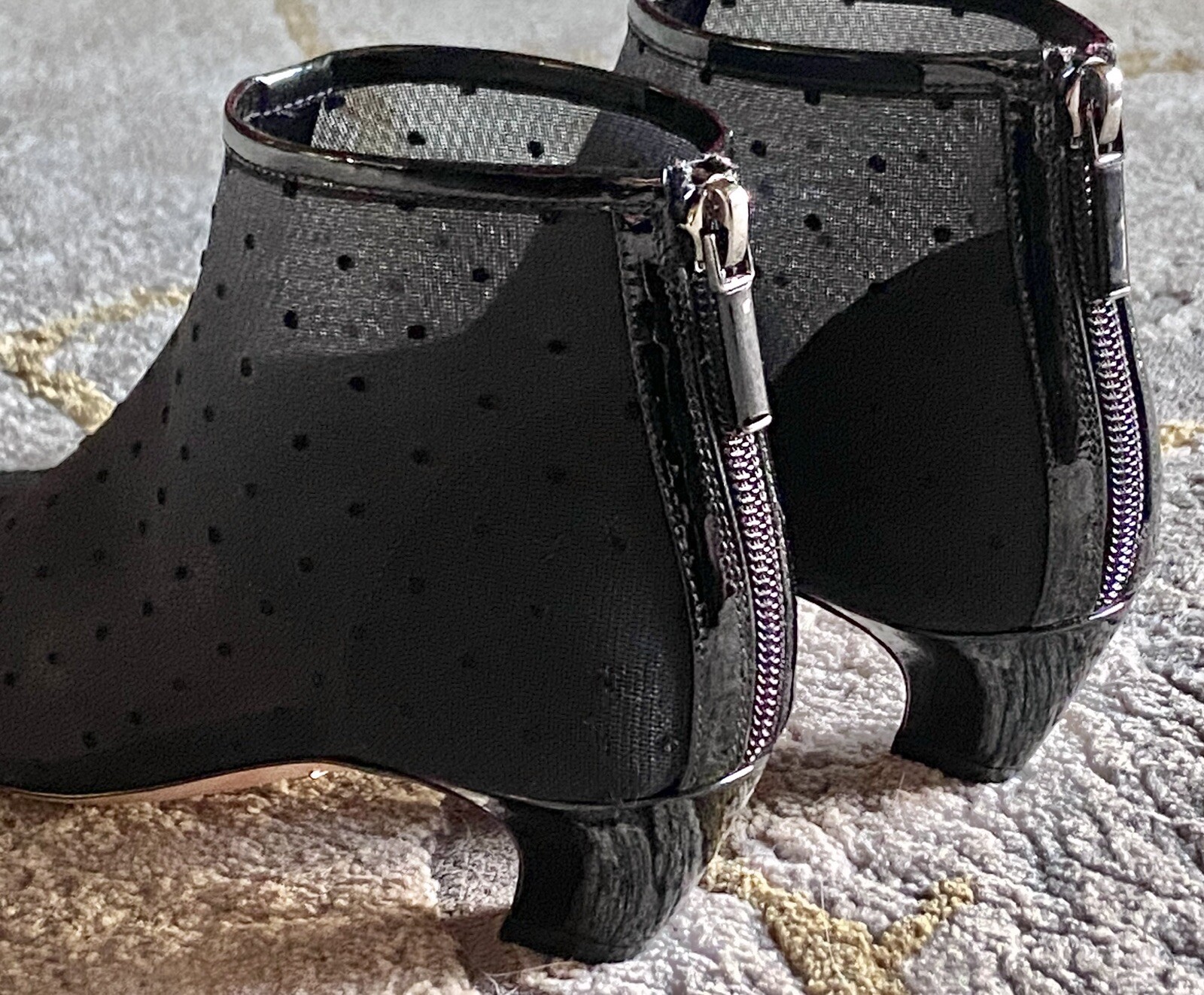 CHRISTIAN DIOR⚡"Pretty" polka dot mesh kitten heel an… Gem