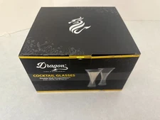 Set of (2) - Dragon Glassware Cocktail Glasses - Double Wall Dragon Glass