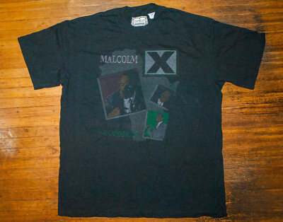 Vtg 90s Malcom X T Shirt Single Stitch By Any Means Necessary New  