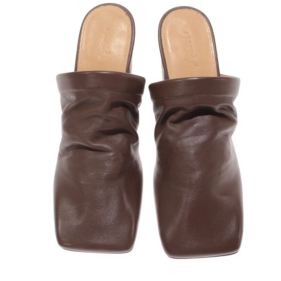 Tacones Marsell NWB punta cuadrada talla 37 7 EE. UU. en marrón liso Foto 2 de 4