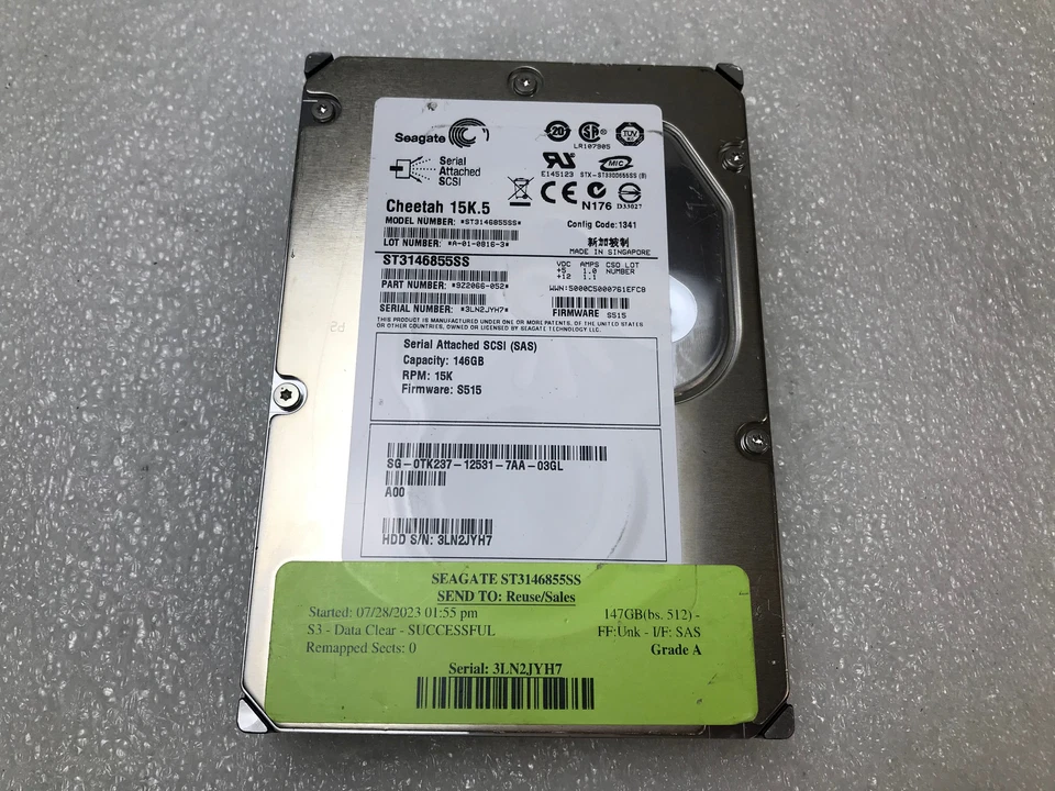 Seagate ST3146855SS 147GB 3.5" SAS Desktop Hard Disk Drive HDD Tested - Image 2 of 4