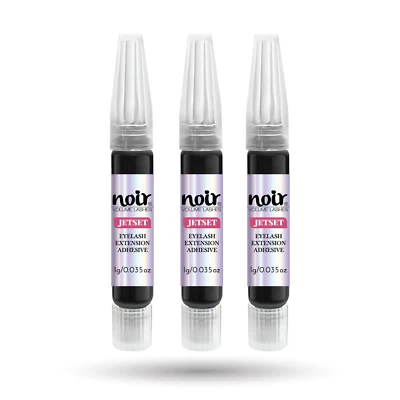 NOIR VOLUME LASHES Eyelash Extension Glue Noir Jetset Adhesive 3 X 1g Strong Best for Volume Lashes