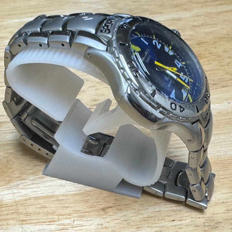 Marco Max Reloj Cuarzo Hombre Plata Azul Japón Movt Bisel Fijo Analógico Batería Nueva Foto 3 de 4