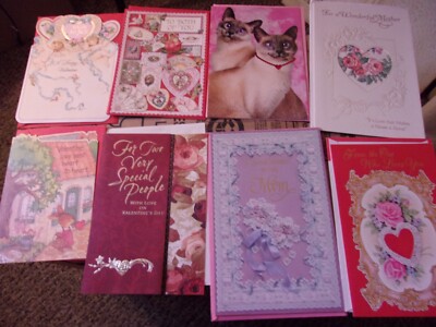 8 Unused Nice Valentine Cards Hallmark American Greetings Ambassador 1980's