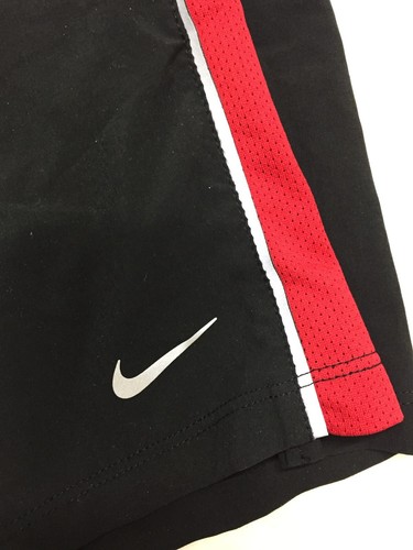 Nike Running Shorts Girls XL dri-fit black red pockets inside lined - Picture 2 of 11