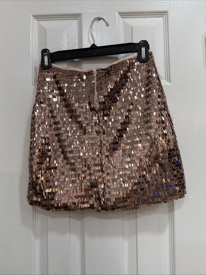 GB Girls Pink Rose Shimmering Sequin Party Mini Skirt Size 12 - Image 3 of 4