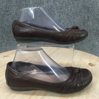 Merona Shoes Womens Target Ballet Flats Brown Leather Slip