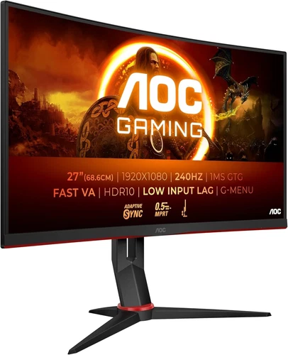 AOC Gaming C27G2Z3-27 Inch Curved FHD Monitor, 240Hz, 1ms, Freesync Premium