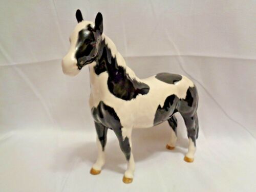 Original Beswick England Black Piebald Pinto Pony Horse Porcelain - Picture 3 of 12