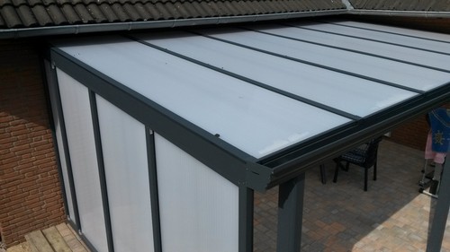 Terrassendach Alu weiss 8mm Glas Terrassenüberdachung 4 x 4m - Bild 22 von 24