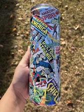 Custom MARVEL  20 oz sublimated tumbler with straw