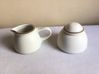 Vtg Dansk Santiago Dinnerware Cream Brown Modern Creamer Lidded Sugar Jar Set