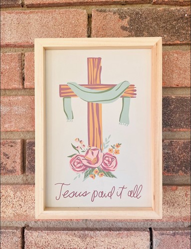 Jesus Paid It All Inset Box Sign NEW - Picture 6 of 10