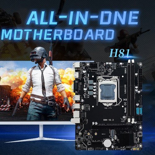 H81 Computer Motherboard 16GB Memory 1600Hz Gaming PC Mainboard NVME M.2 LGA1150 - Bild 3 von 11