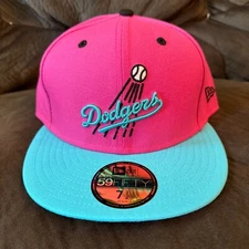 New Era 59FIFTY Los Angeles Dodgers 2-Tone Color Pack Pink/Blue Retro Fitted Hat