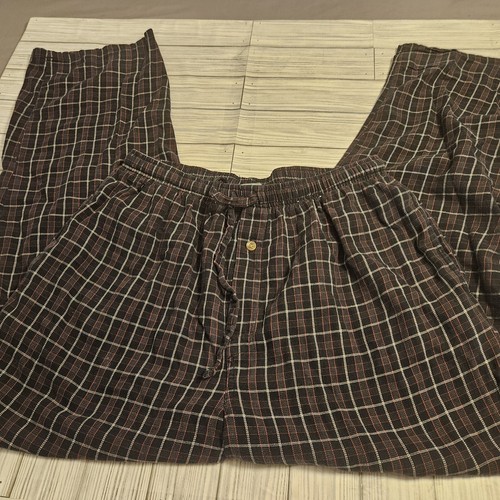 Stafford Essentials Pajama Pants Mens Large Blue Plaid Sleepwear eBay