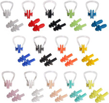 14 Sets Silicone Nose Clips Waterproof Swimming Nose Plugs Earplugs for Adults K