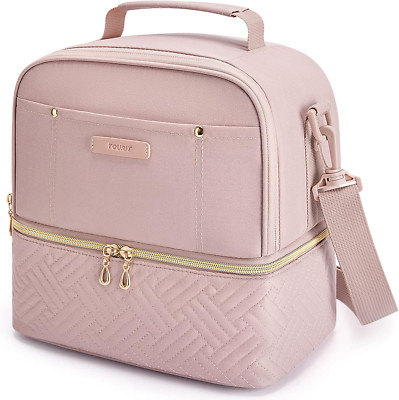 TOURIT Lunch Bag Women Double Deck Lunch Box Insulated Lunch Cooler for Women Me