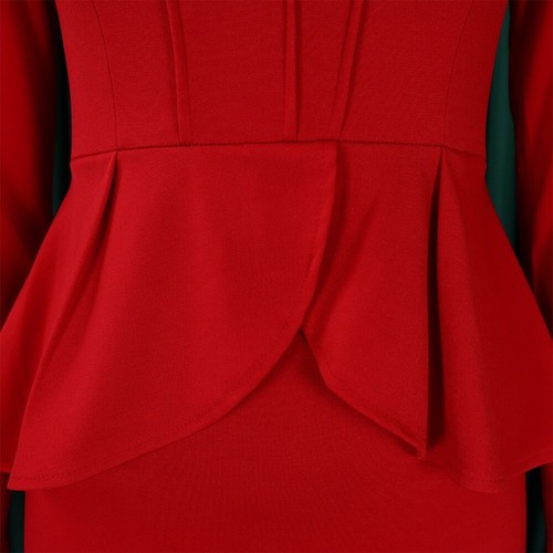 Cocktail Peplum Dress for Women Vintage Casual Work Office Business Pencil Dress - Bild 60 von 72