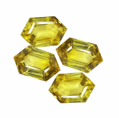 Natural Yellow Sapphire Loose Gemstone 8-10 Cts Certified 6 Pcs Lot Fancy Cut W2