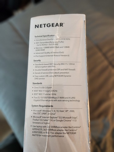 Router WiFi NETGEAR WIFI5 R6330 AC1600 Mbps - fabrycznie zapieczętowany - Zdjęcie 5 z 6