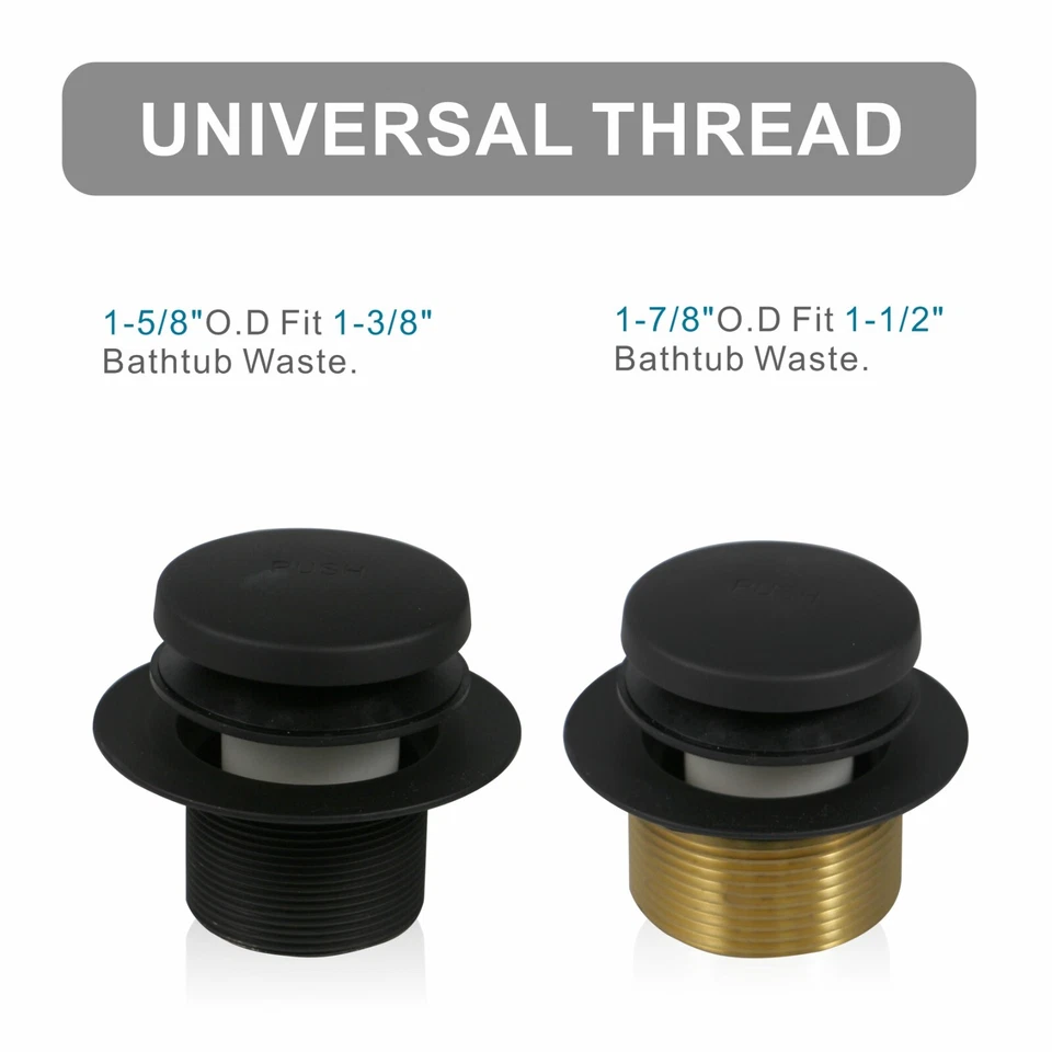 Juego de conversión de punta de drenaje de bañera negra Kit de conversión Placa frontal de desbordamiento de 2 orificios Foto 4 de 4