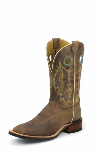 USA Tony Lama Mens Suntan Century Cowboy Boot WideSqr Toe Rubber Outsole 7973 *