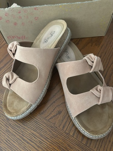 Eurosoft By Sofft~Golden Knot Slip On Sandals~Light Pink (tan) ~Size 9.5 M - Picture 8 of 11